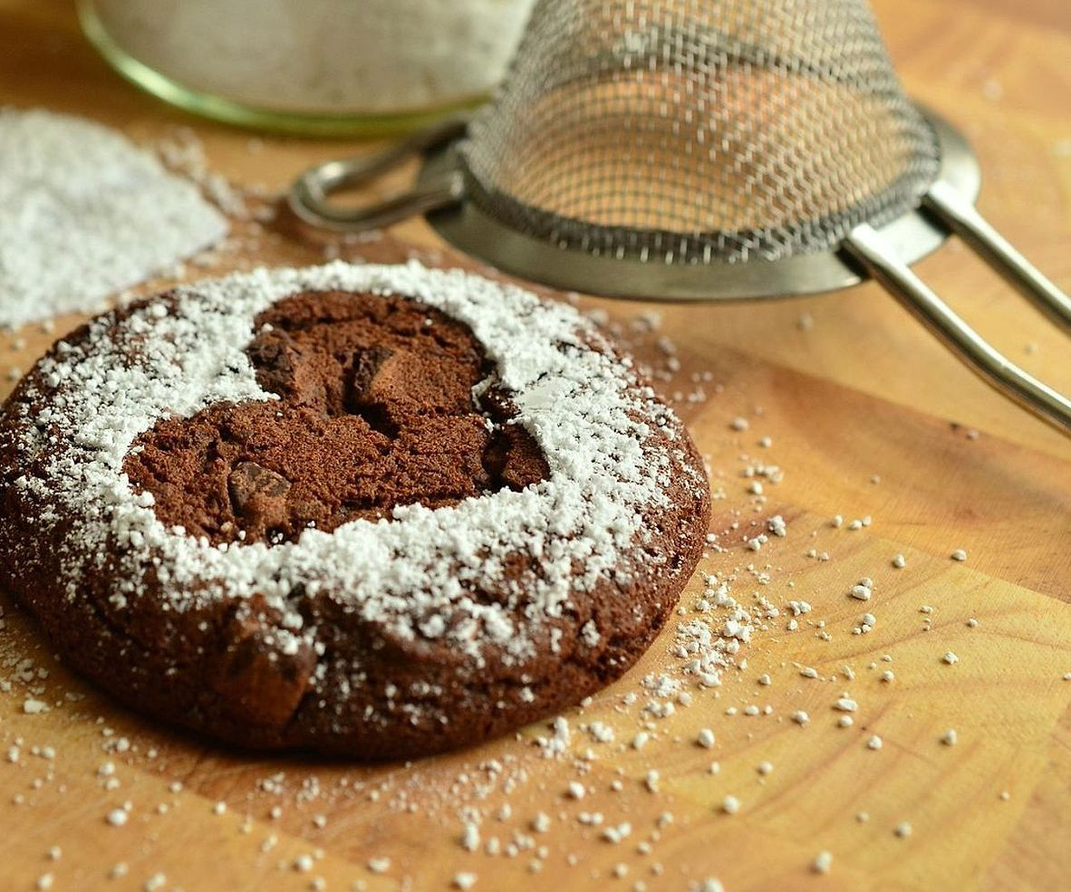 Fresh-baked cakes cooling on the rack